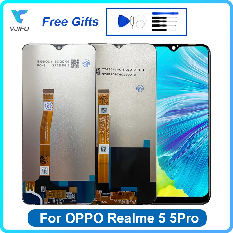 6.3“ LCD For OPPO Realme 5 Pro RMX1971 Display Screen For Realme 5 RMX1911 RMX1919 Touch Screen Panel Digitizer Assembly Replace