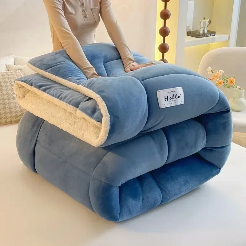 Lamb wool quilt new thickened thermal quilt core winter dormitory single student winter quilt