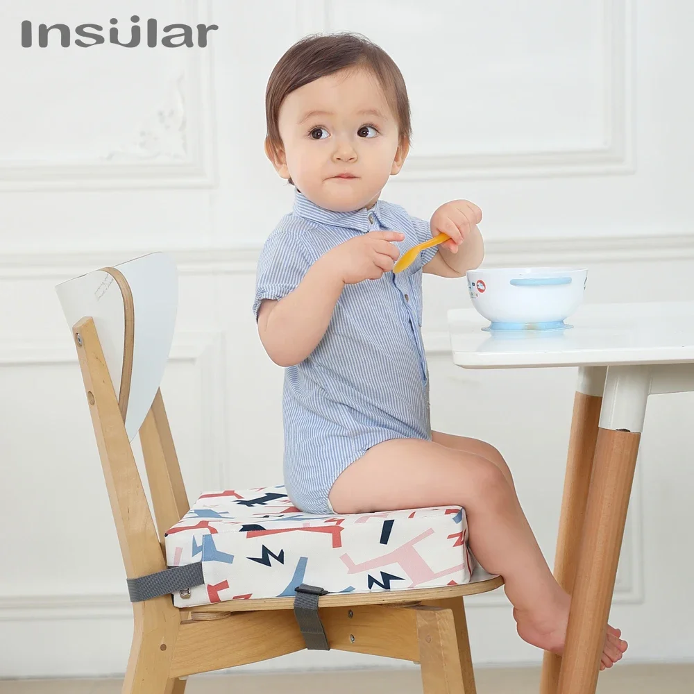 insular-キッズブースターシートクッション、調節可能で取り外し可能なベビーダイニングハイチェアパッド、幼児用安全高さ調整シート