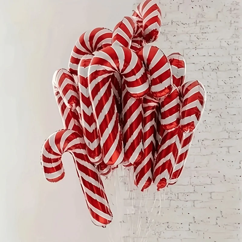 10 stücke Weihnachten Folien Ballons Santa Claus Rot Krücke Ballon Weihnachten Neue Jahr Party Dekoration Weihnachten Hause Dekoration Lieferungen