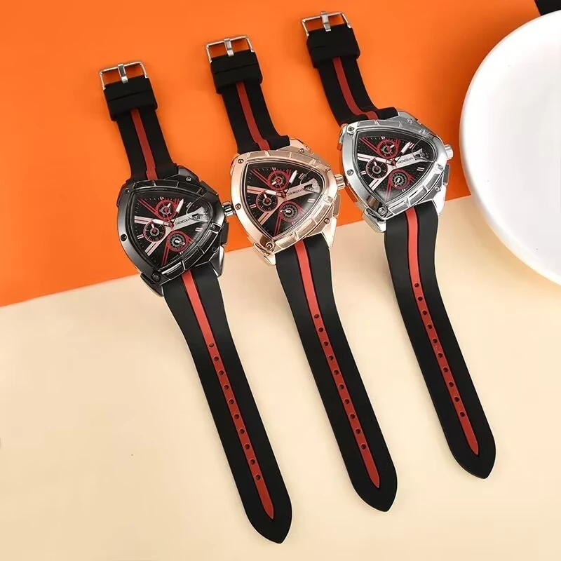 LEOCYLIN top Fashion quartz watch Waterproof Luminous triangle pilot personality Wristwatches clock Relogio Masculino no logo