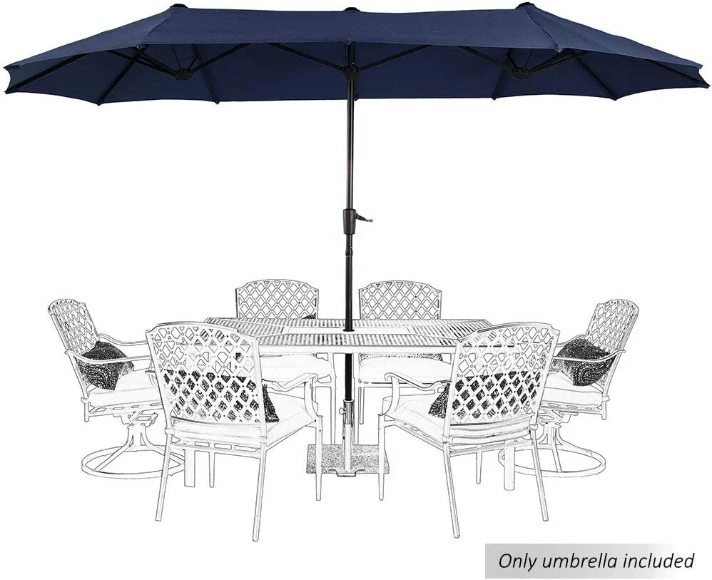 15ft outdoor twin patio parasol umbrella with crank garden parasol patio umbrellas