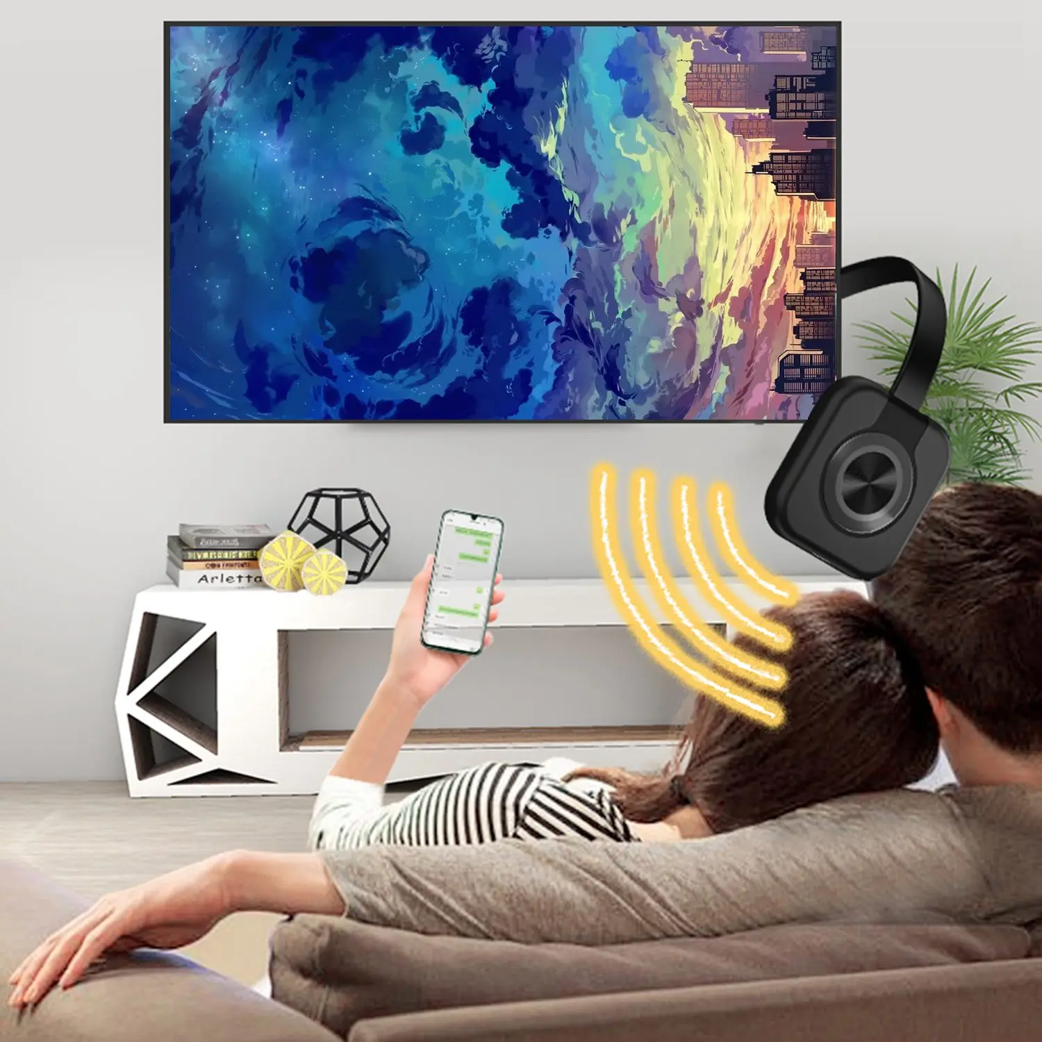 

Efficient Wireless Display Phone Dongle HDMI Adapter 4K Dual Frequency 2.4+5G