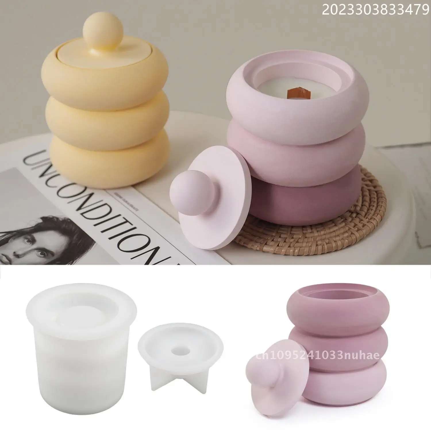 

Gypsum Cement Aromatherapy Candle Cup Stack Cup Silicone Mold Creative Ornaments Mold