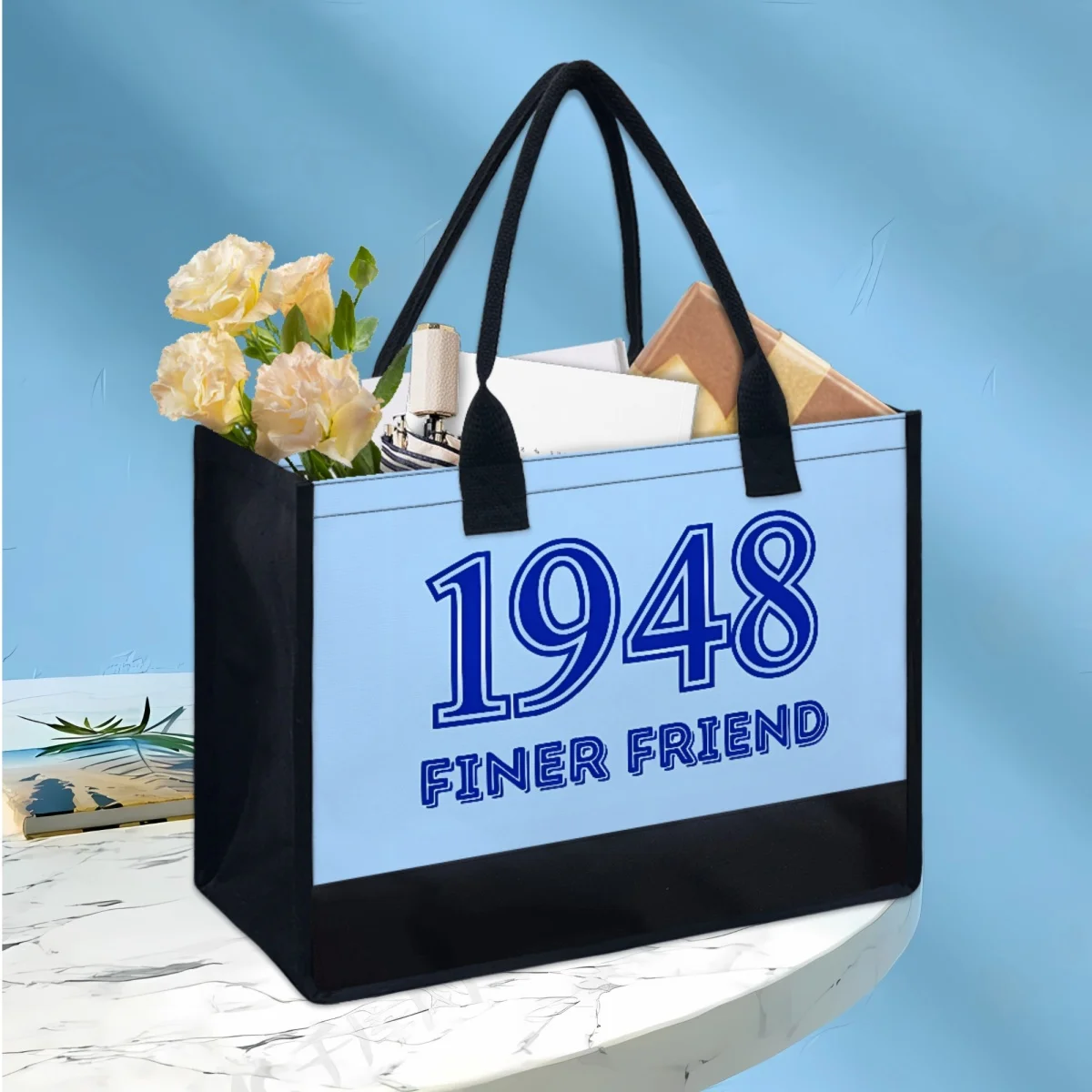 Bags for Women 1948 Friends of Zeta Sorority Gift Casual Top Handle Ladies Shoulder Bag Canvas Vintage Totes Handbags Female New