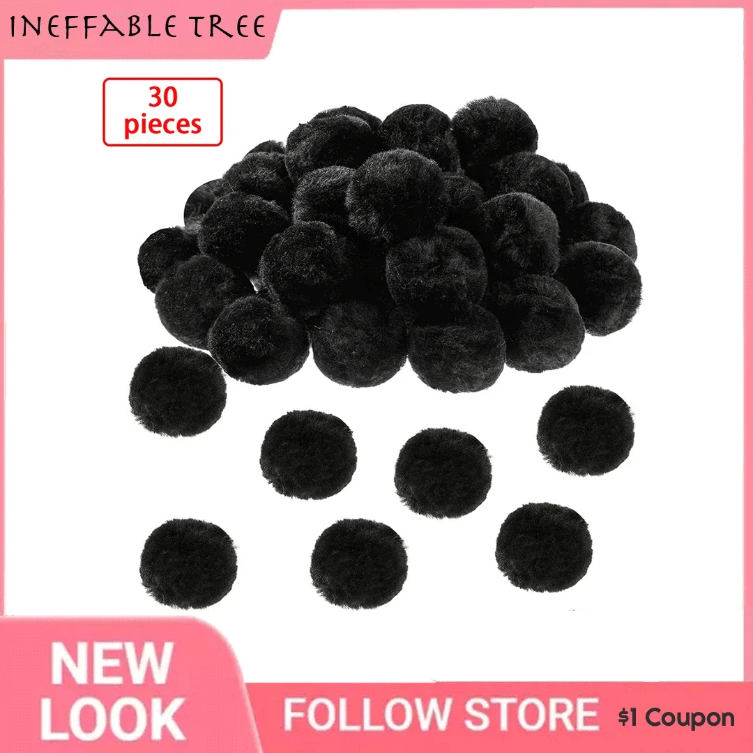 

30PCs 6cm False Hairball Hat Ball Fur Pompom Fake Fox Hat Ball Pom Pom DIY Handmade Clothing Hats Christmas Accessories