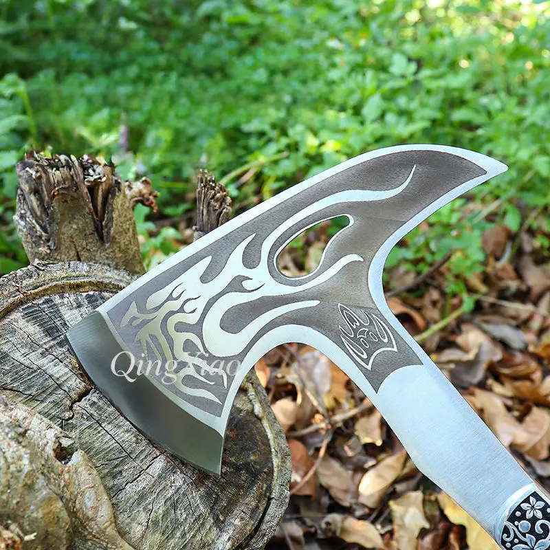 High Hardness Stainless Steel Totem Hand Axe Portable Outdoor Tool For Camping Tree Logging Firewood Splitting Fire Rescue Work