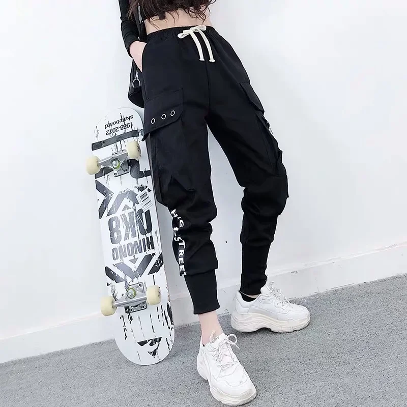 

New 2025 Hot Women Pants Big Pockets Cargo Pants High Waist Baggy Tactical Trouser Loose Streetwear Hip Hop Joggers Pants Woman