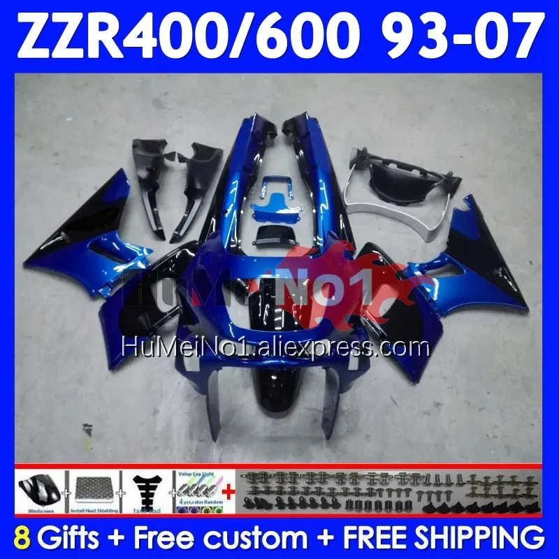 Blue Black ZZR-400 For KAWASAKI NINJA ZZR 400 1993 1994 1995 1996 1997 1998 238No.0 ZZR400 99 00 01 02 03 04 05 06 07 Fairing