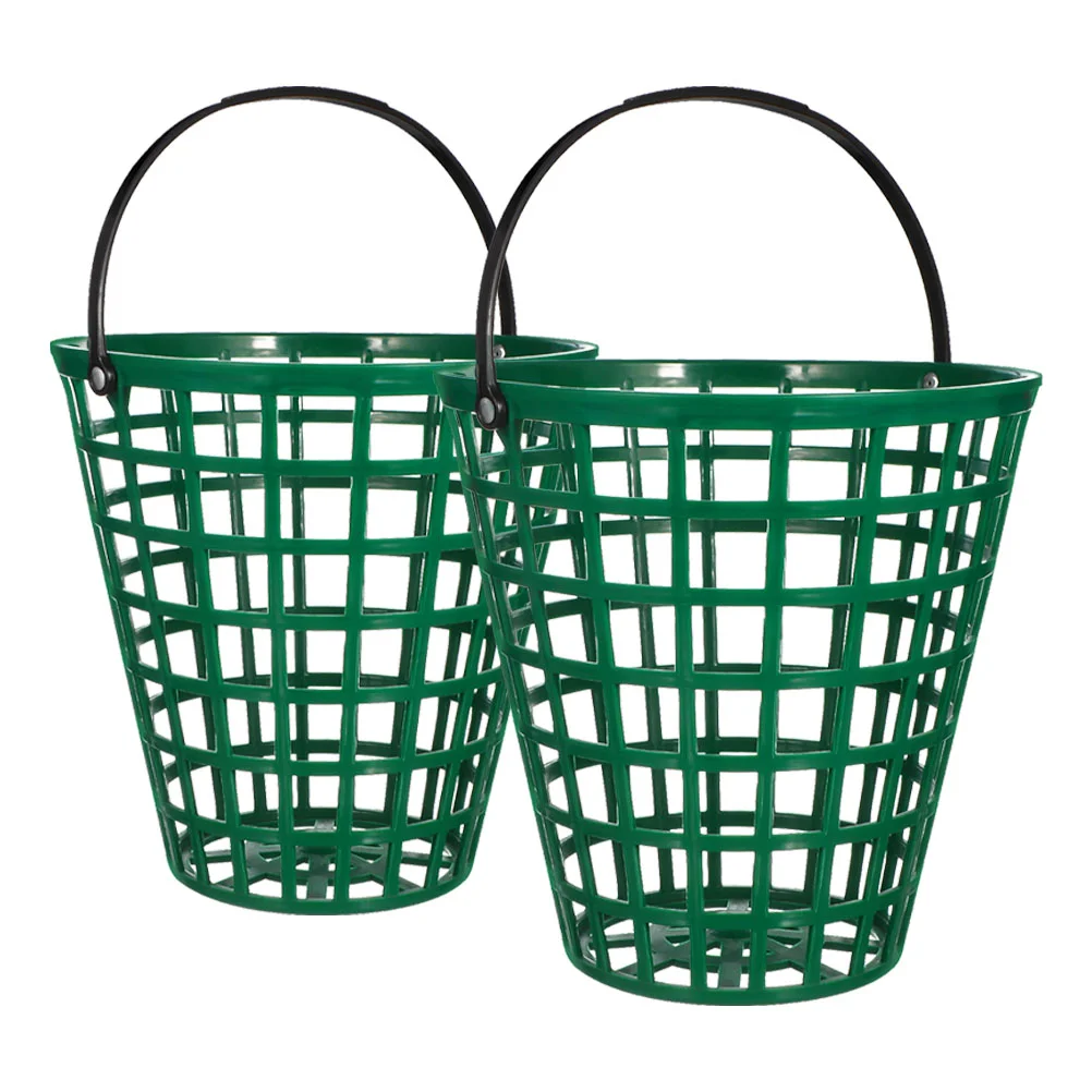 

2 Pcs Golf Ball Collector Pick up Basket Hats Bucket Frame PVC Toys Green Abs Headgear