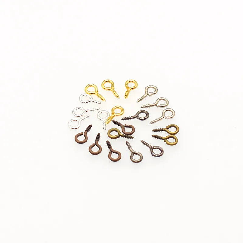 200PCS DIY Jewelry Findings Small Tiny Eyepins Hooks Eyelets Screw image 4
