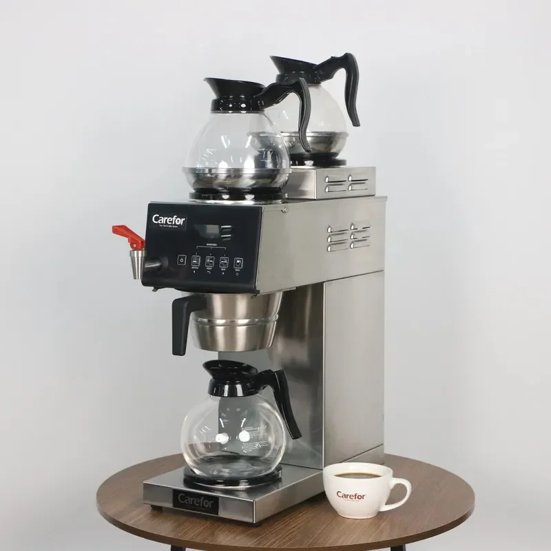 Commercial Drip Coffee Maker 3 Heating Plates American Style Hot Brew Machine Customizable Filter Brewer for Office Home Use