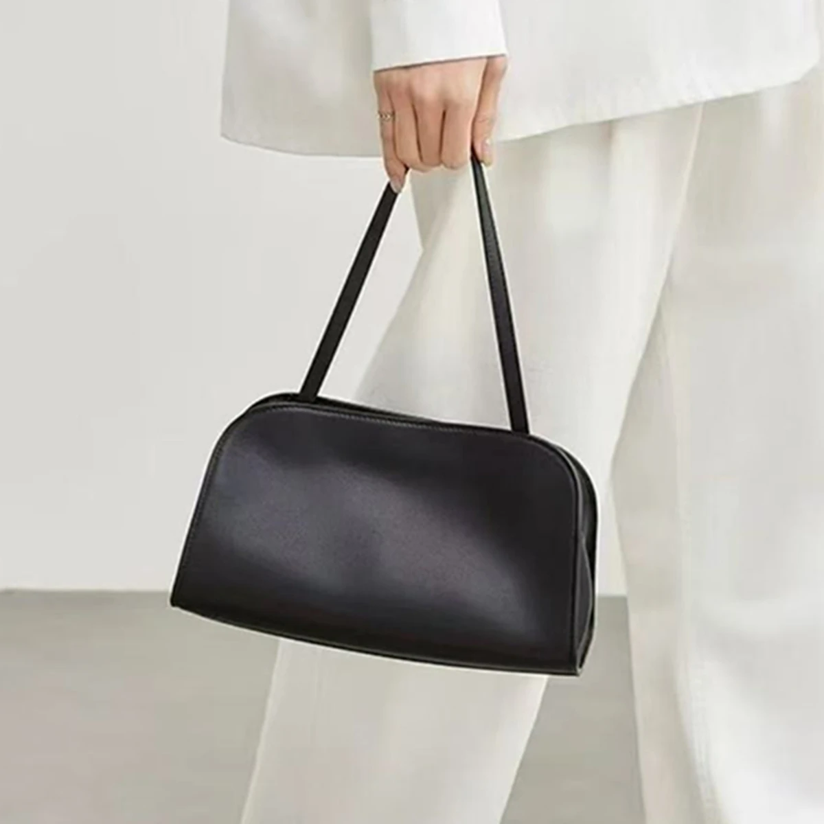 

Dave&Di French Retro Top Layer Cowhide Underarm Bag Shoulder Square Tote Bag Handbag Genuine Leather Women's Bag