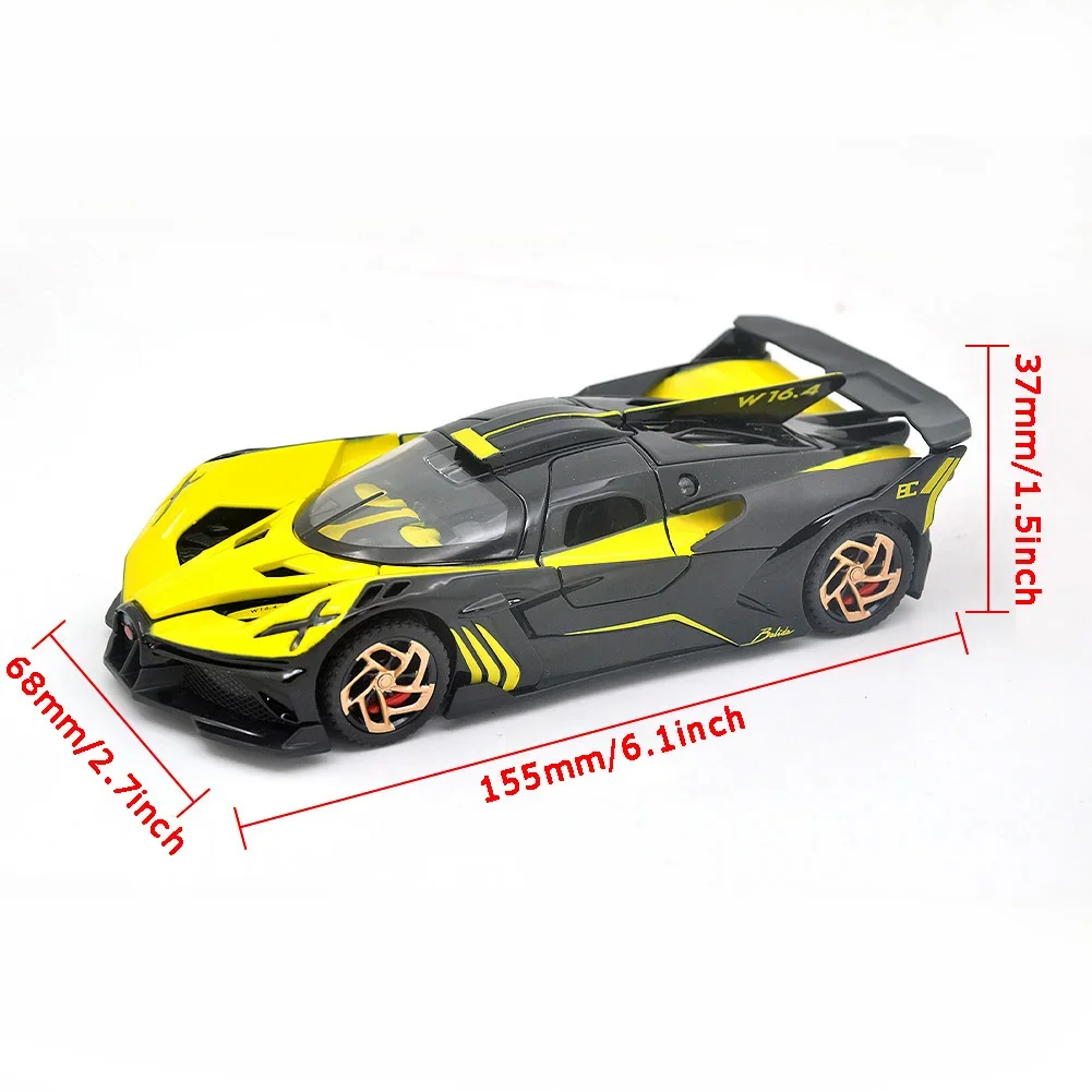 1/32 For Bugatti Bolide Metal Diecast Alloy Toy Car Model For Boys Children Kids Toys Vehicles Hobbies Collection Pull Back