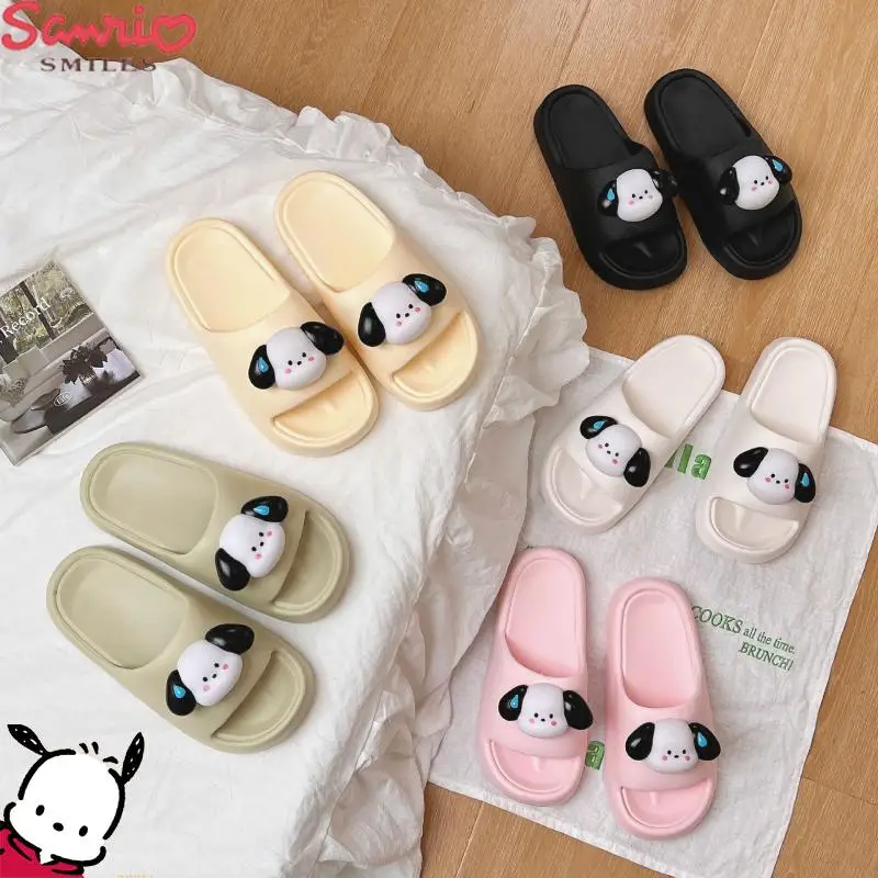 

Sanrio Summer Sandals Ins Kawaii Pochacco Super Soft Thick Sole Slippers External Wear Bathing Non-Slip Comfortable Durable