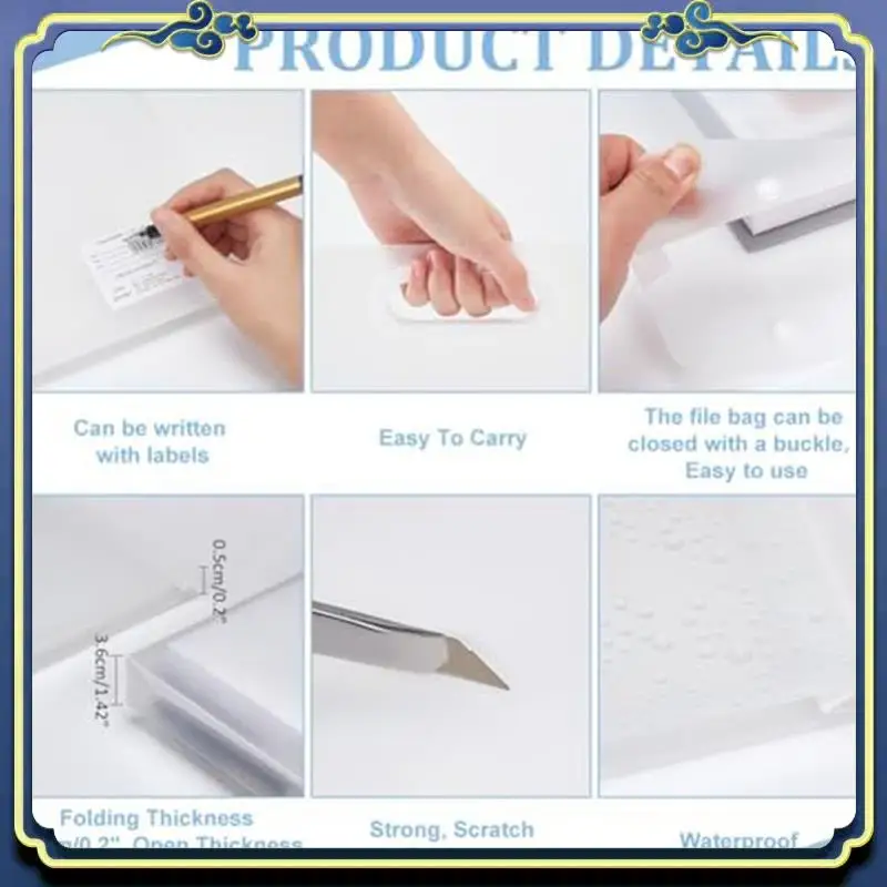 Portable 2Pcs Plastic Art Folders Rectangular Art Storage Box For Painting Sketch Photography Art