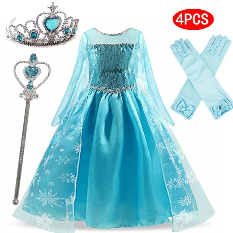 

Girls Snow Queen Dress Kids Costumes For Girls Carnival Party Prom Gown Robe-Playing Children Clothing Princess Dress 3-12Y