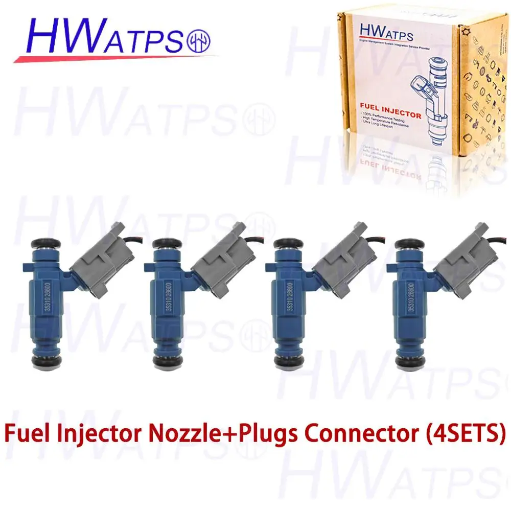 4PCS Fuel Injector Nozzle & Plugs For Hyundai Accent Creta Elantra i30 Kia Ceed Cerato FIX1989JT 2FJ737RA GIG16155 35310-26600