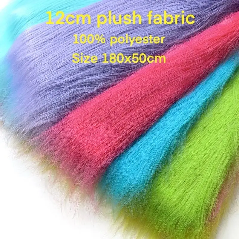 Tecido Plush fino para costura boneca cabelo e barba, decorativo Natal temático tecido, Flash Sale, 12cm