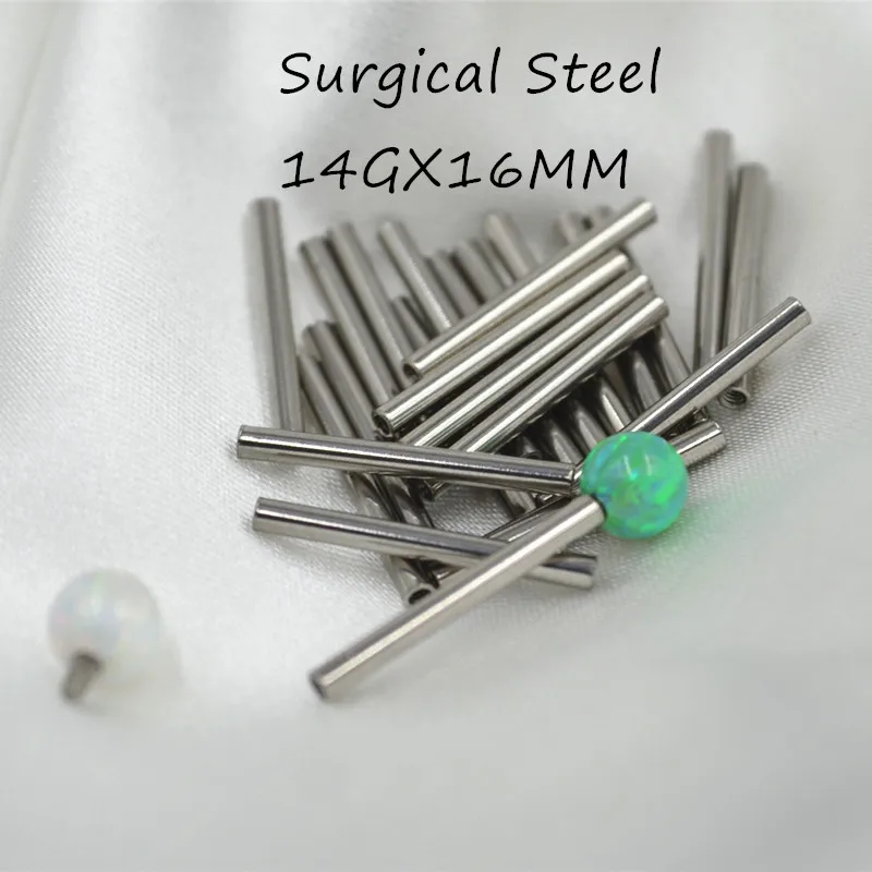 

50pcs Body Jewelry- Internally Thread Bar Surgical Steel Tongue Barbell Piercing 14GX16mm Stright Nipple Barbell DIY Accessory