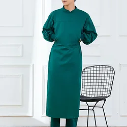 Surgical Gown Pure Cotton Dark Green Long-sleeved Thickened Medical Surgical Gown Operating Room Doctor Wears Isolation Gown