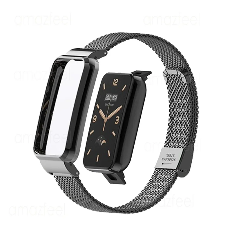 Bracelet en métal pour Xiaomi Mi Band 7 Pro, étui de protection de bracelet, housse de bracelet, ceinture, sangles de montre en cuir, Correa