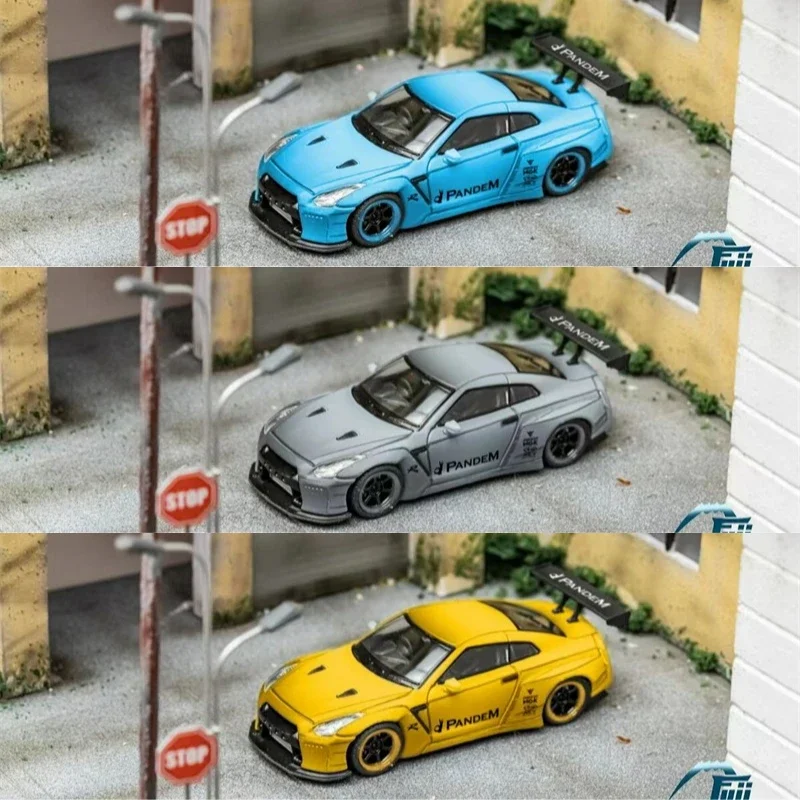 

Fuji 1:64 Pandem GT-R R35 Rocket Bunny Light Tron грязная литая под давлением модель автомобиля