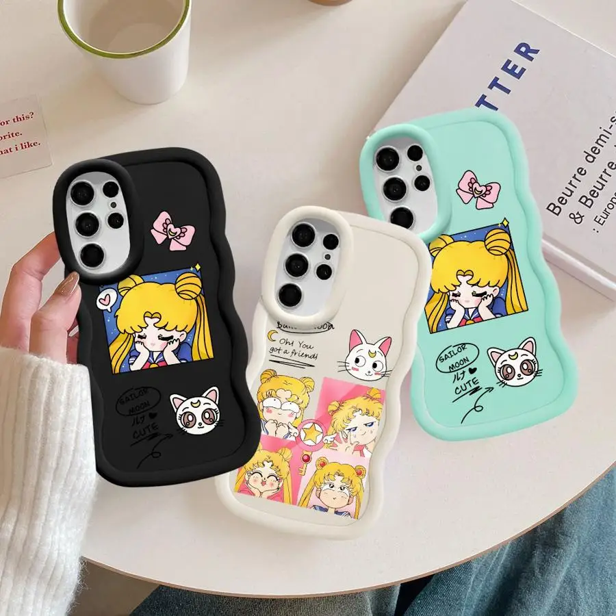 Soft Phone Cover Case for Samsung Galaxy A55 A54 S20 FE S21 A26 S22 Ultra S23 Plus S25 S24 A25 A36 A35 A34 A24 Anime Sailormoon