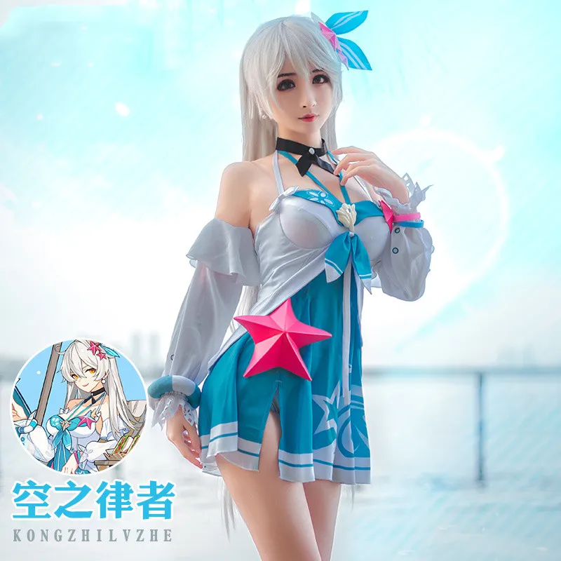 

Vivi-Cos Game Honkai Impact 3 Kiana Kaslana Lovey Swimsuit Cosplay Women's Costume Sweet Female Activity Party Role Play New