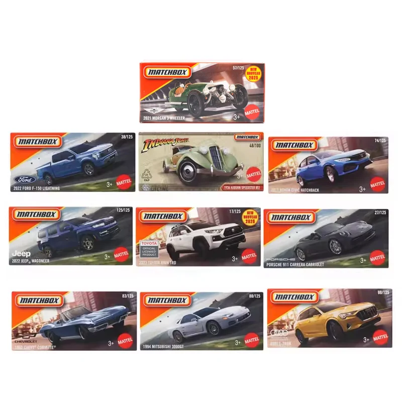 Em estoque 2025j genuíno matchbox carro 1/64 diecast indiana jones ruivo speedster chevrolet chevy veículo modelo brinquedos para meninos presente