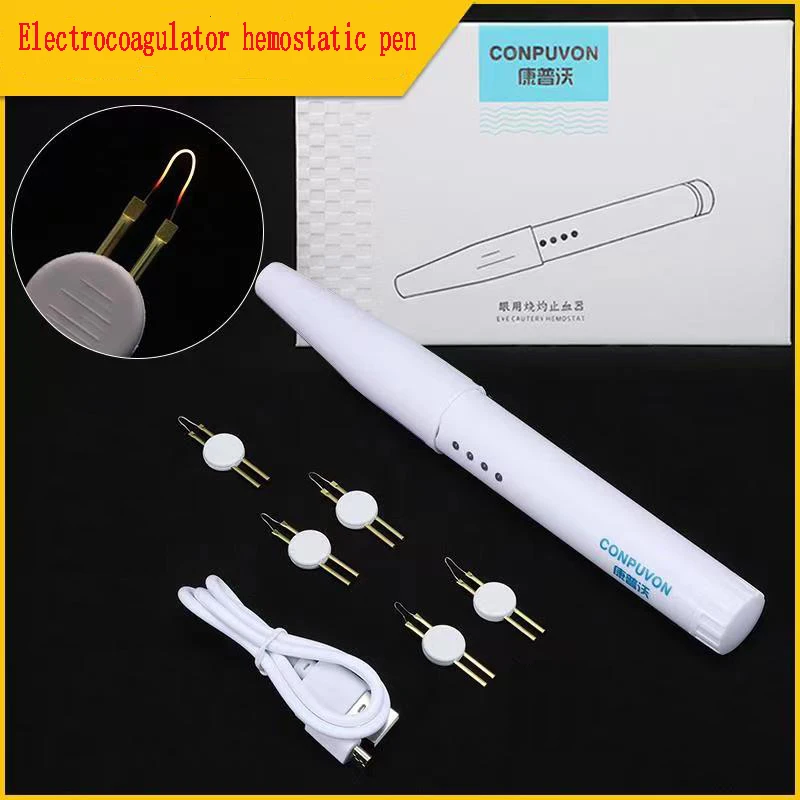 Ophthalmic electrocoagulator hemostatic pen cautery rechargeable double eyelid tool