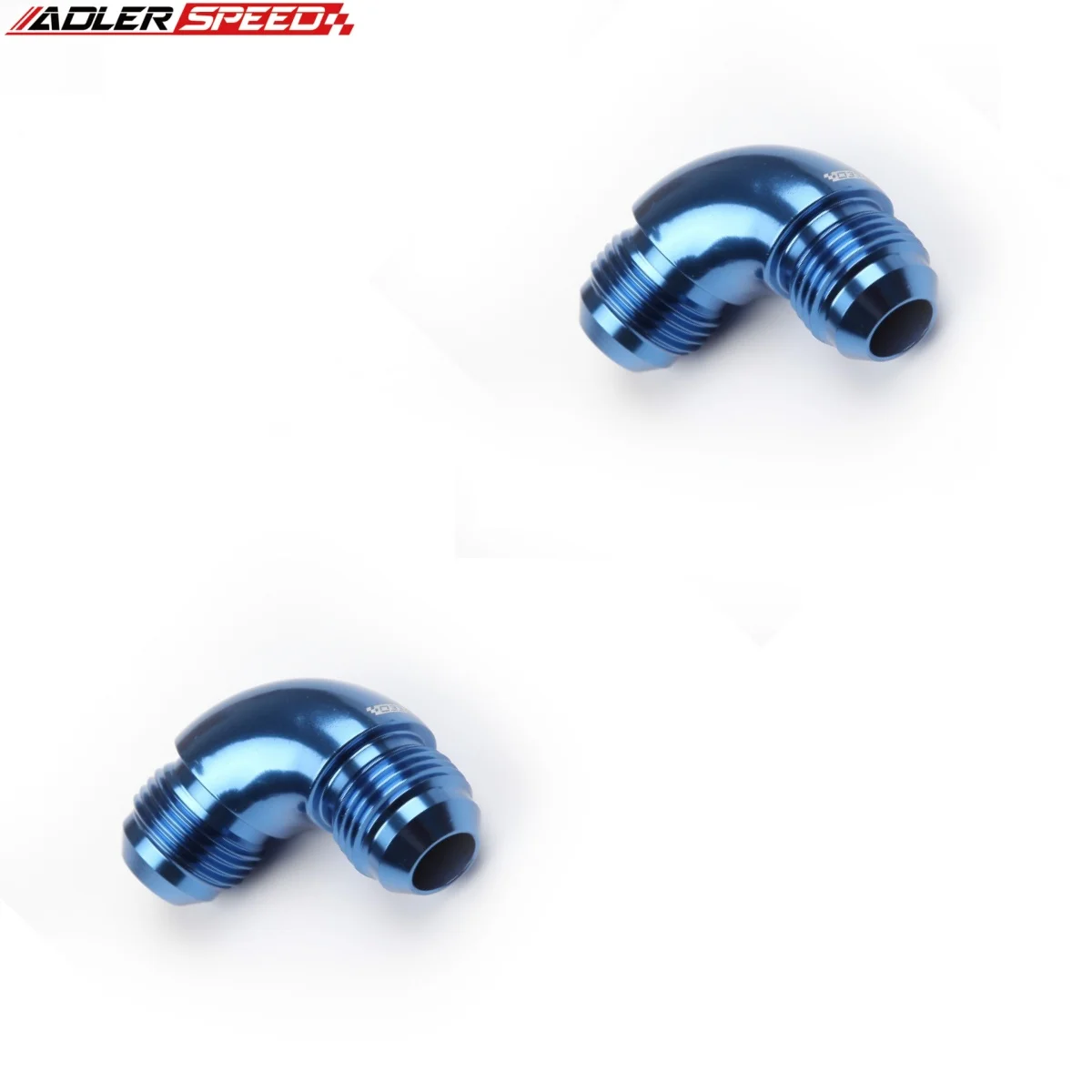 2 قطعة ألومنيوم -8AN ذكر إلى AN8 ذكر 45 درجة / 90 درجة محول تركيب التدفق الكامل أزرق