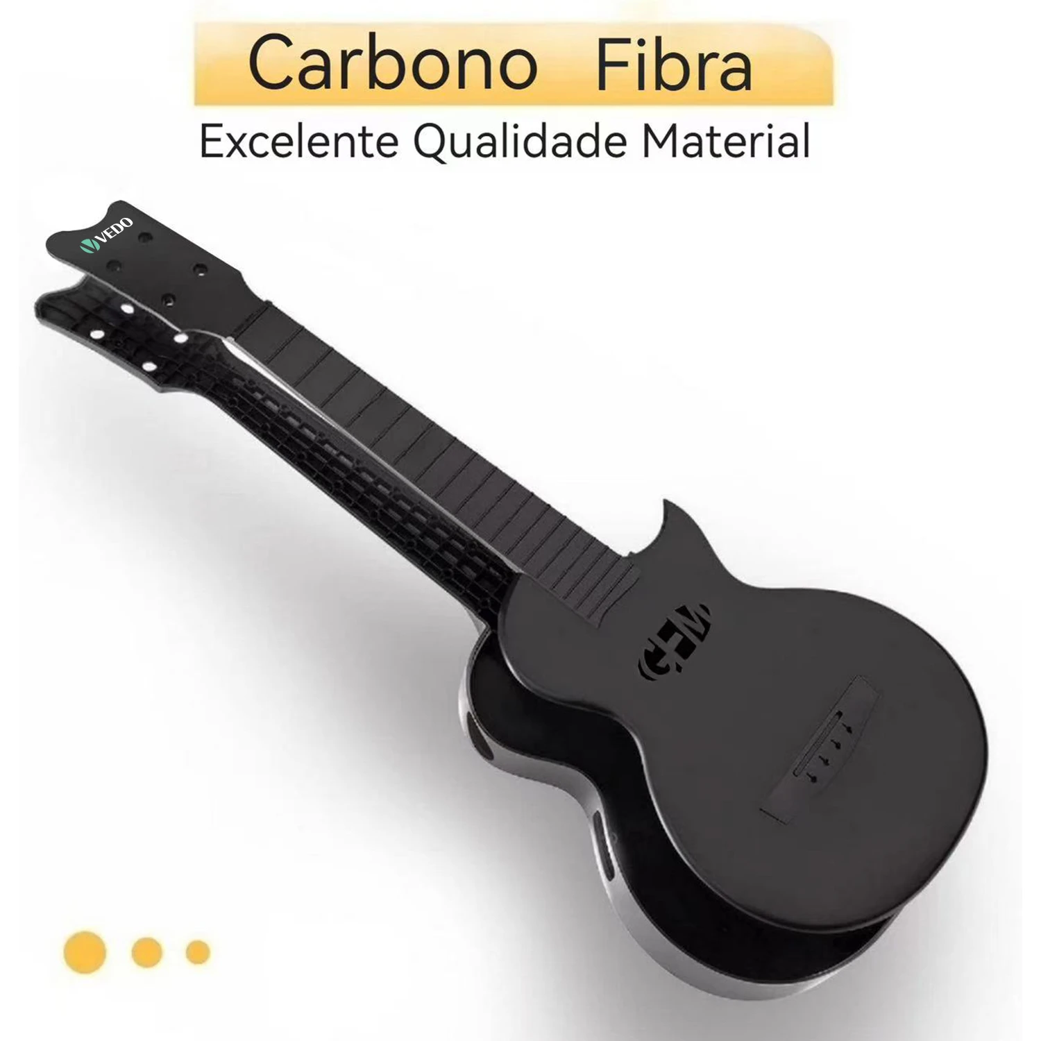 Ukulele de Viagem VEDO 23 Polegadas em Fibra de Carbono - Kit Completo com Mochila، Alça، Capotraste، Afinador، Palhetas