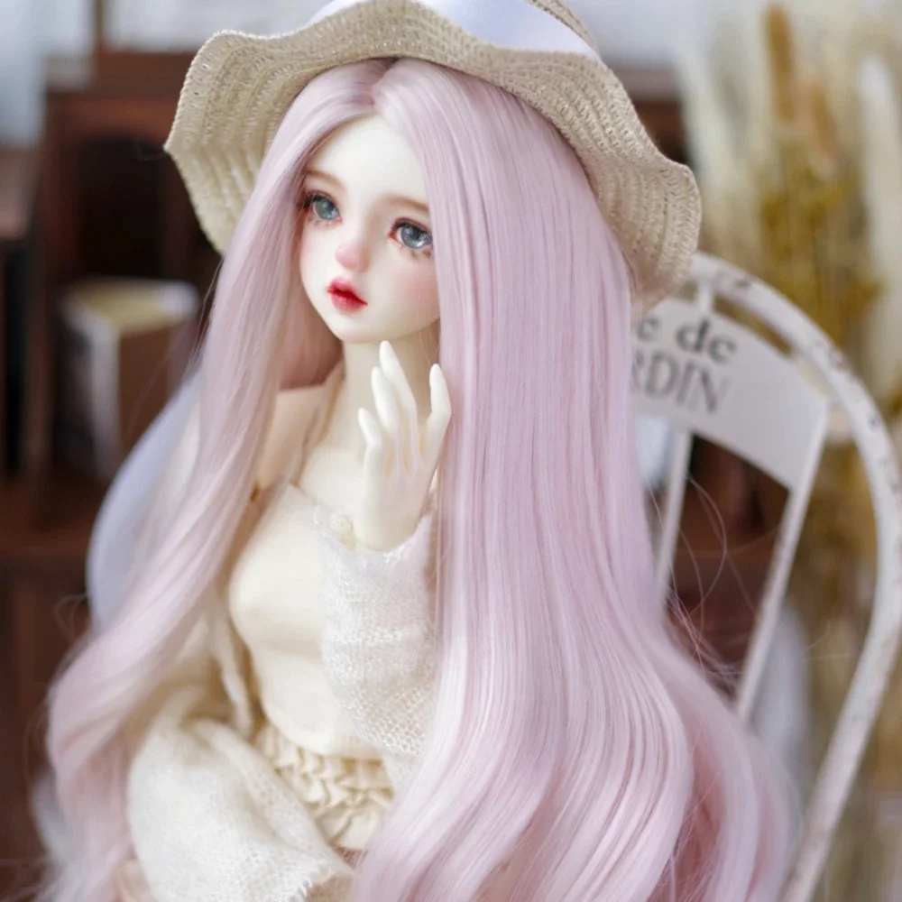 جديد 1/3 1/4 1/6 شعر مستعار للدمية لدمية Bjd لينة الحرير سبليت طويل لفة الشعر لتقوم بها بنفسك لعبة فتاة فستان اللعب منزل إكسسوارات دمي ، لا دمية #5