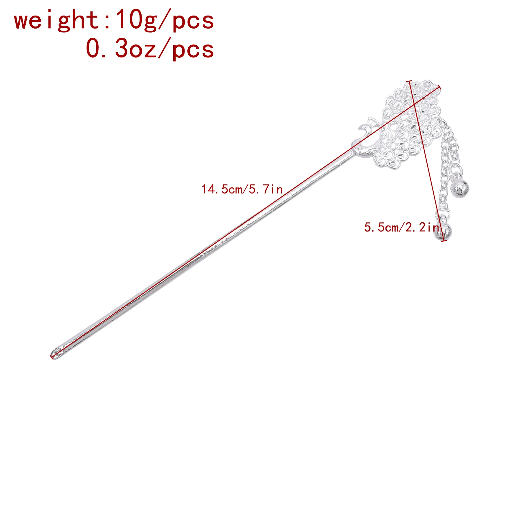 جديد النمط الصيني العرقية الفضة غير النظامية الطاووس المروحة شرابة سبيكة دبوس الشعر-أنيقة تنوعا أوبدو مجوهرات