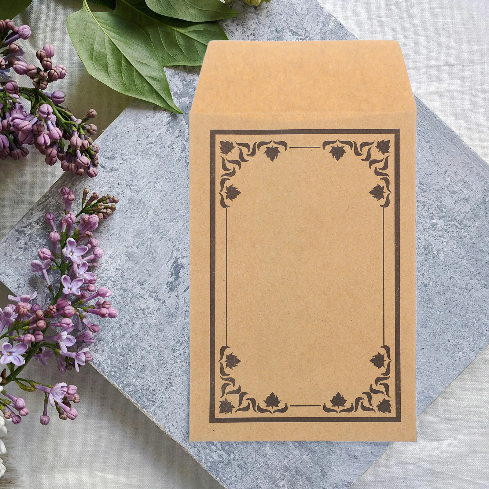 

50 Pcs Kraft Envelope Envelopes Brown Chinese Style Cash System Stuffing for Money Paper Budgeting Currency Medication