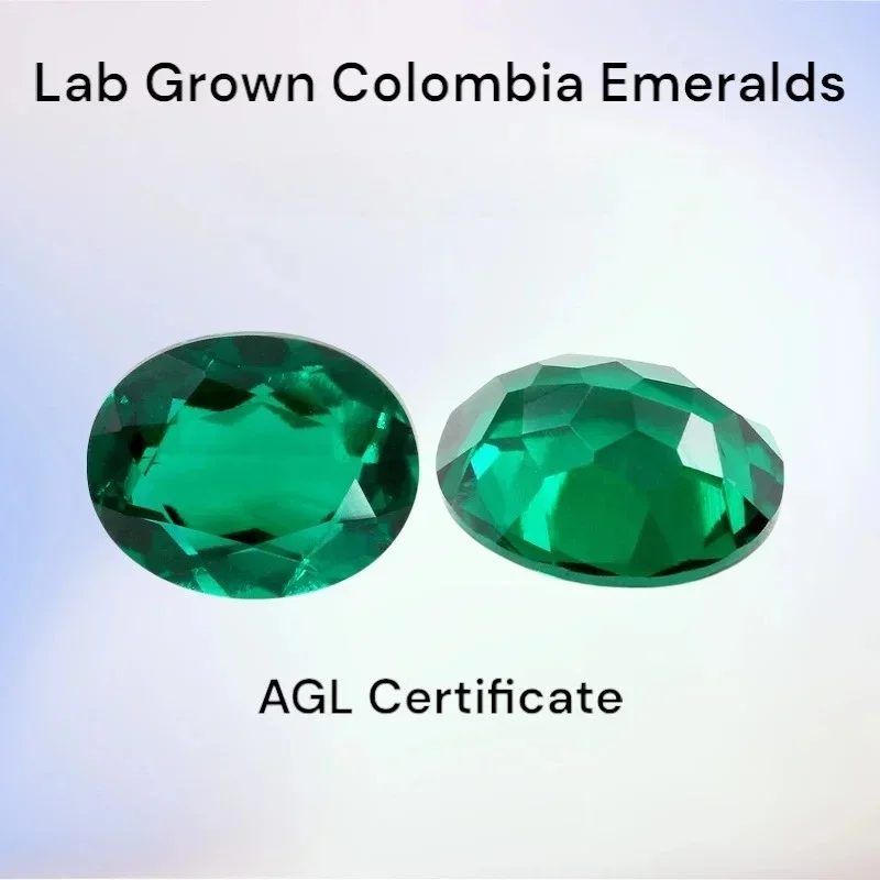 

Oval Cut Colombia Lab Grown Emeralds Gemstone With AGL Certificate For Ring Pendant Jewelry Diy Making