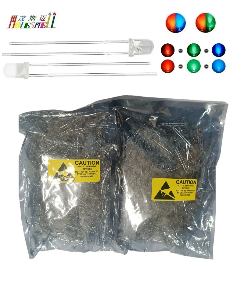 1000pcs 3mm Round Flashing LED Diffused/Water Clear Red/Blue Red/Green RGB Fast/Slow Flash Diodes Light Lamp