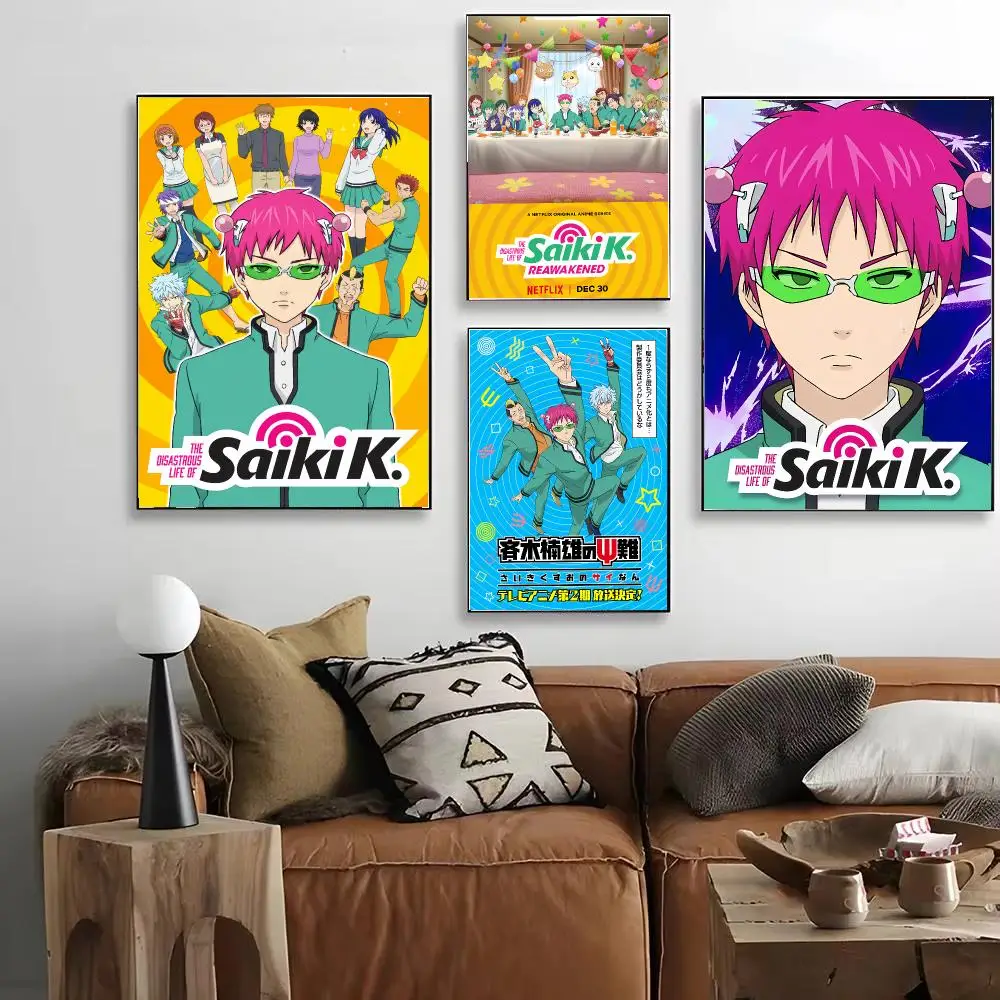 Anime The Disastrous Life of Saiki K Poster HD Decorative Wall Art for Living Room Bedroom Café Stylish Home Décor Gift