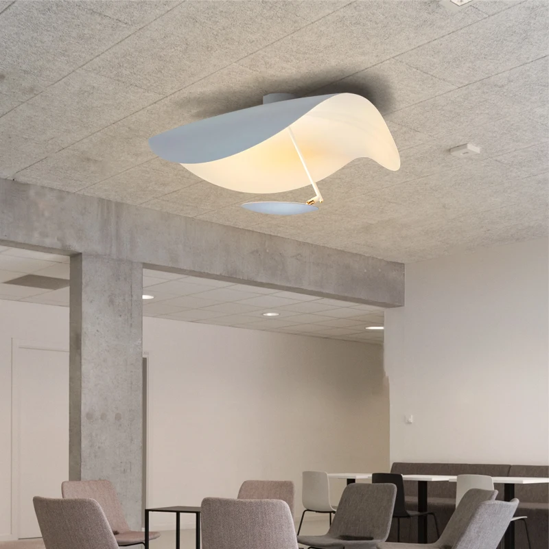 

Nordic Designer Lotus Leaf Iron Black Top Hanging Lamp LED Originality Living Room Study Bedroom Hotel Office Bar Ceiling Light