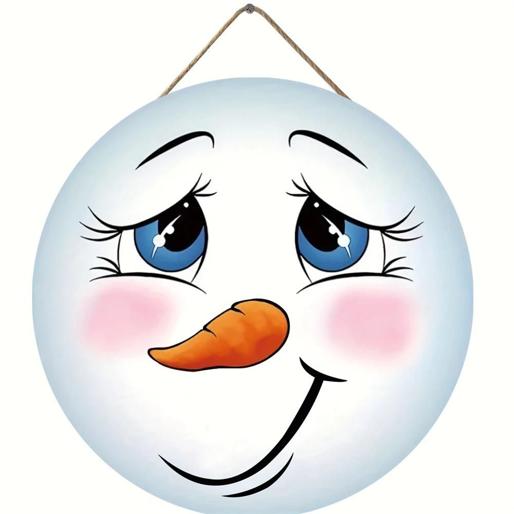 

Snowman Face Porch Decorations Outdoor Modern Wreath With Flowers And Charming Door Decoration Wooden Christmas Hanging Arrow