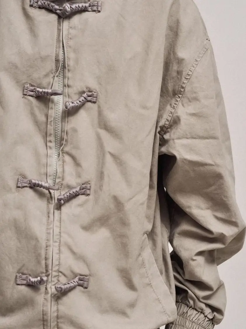 

New 2025 Chinese Sle Vintage Button up Stand Collar Tang Suit Jaet Men's Loose Casual Jaet with Multiple kets