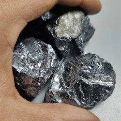 Natural Rough Raw Terahertz Stone Metallic Luster Mineral Specimen Garden Aquarium Crystals Healing Reiki Energy Home Decoration