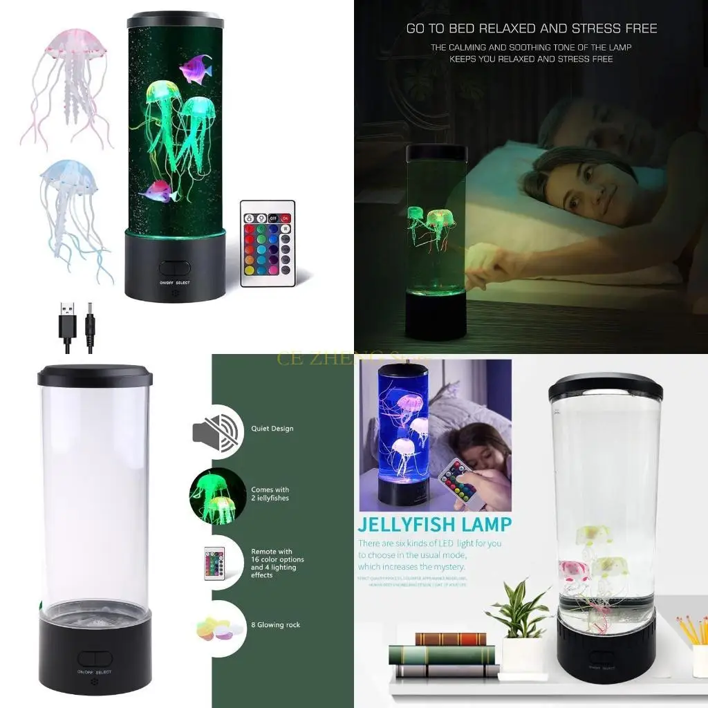

E56B LED Jellyfish Lamp Aquarium Lamp with Color Changing Light Effects Gift for Kids