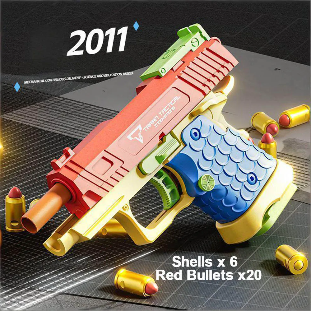 Colorful 2011 Toy Guns Pistol Kids Gun Toy Realistic Stress Shot Best Birthday Gift Dropship