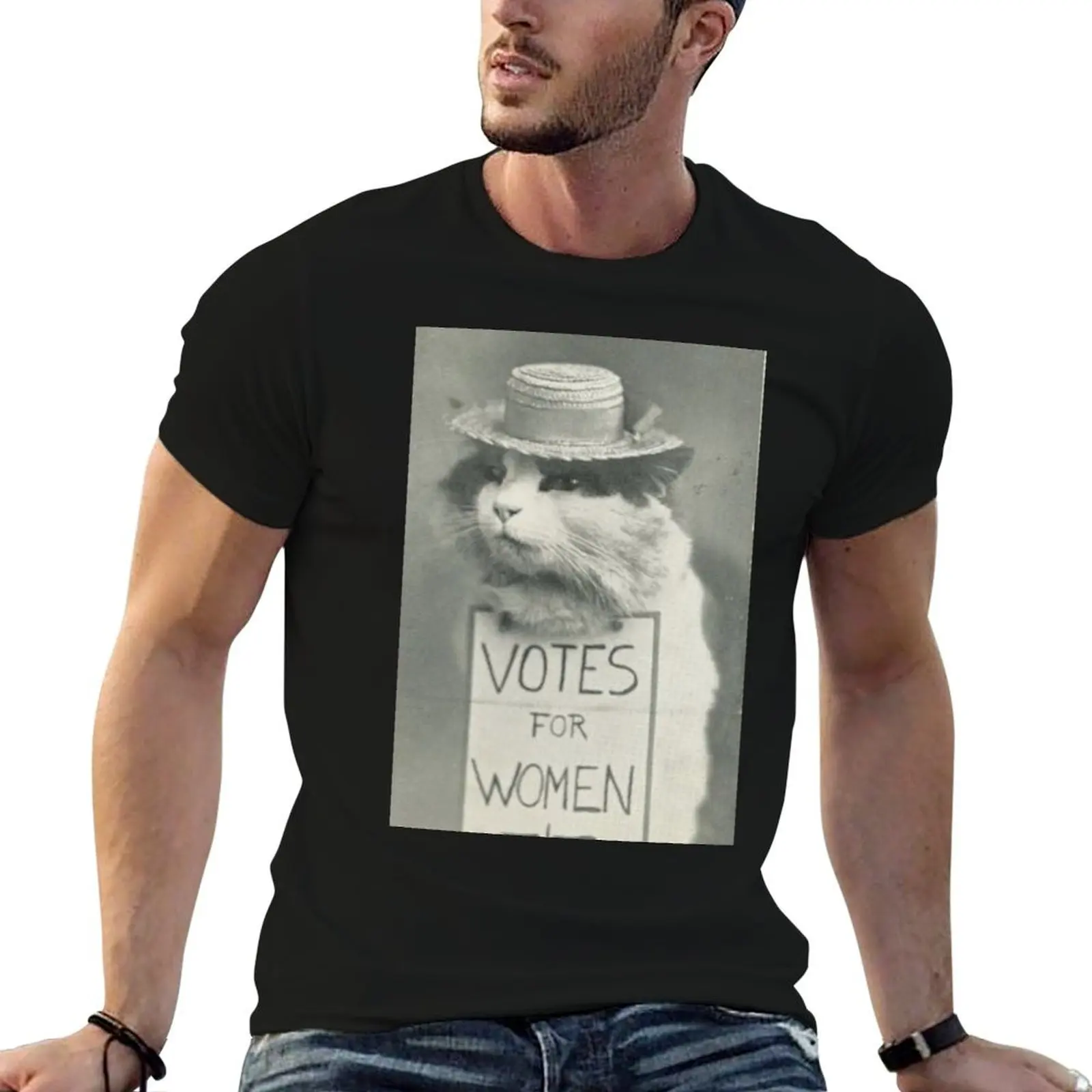 

Suffragette Cat T-Shirt vintage graphic tee tops mens tall t shirts