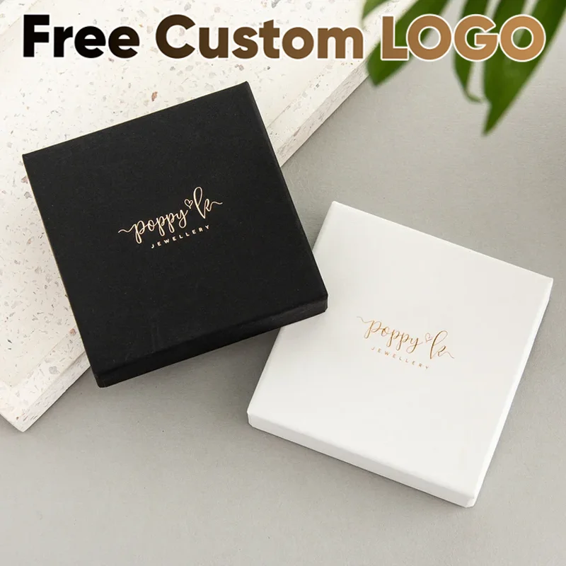 

Free Personalized Logo Jewelery Storage Box Wedding Gift Earring Necklaces Case Packaging 9x9x3cm DIY Bracelets Boxes Wholesale