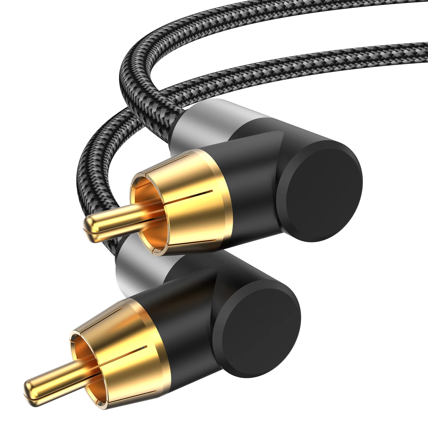 Dual 90 Degree Subwoofer Cable RCA to RCA Audio Cable Coaxial Cable SPDlF Digital RCA Cable for Speaker DVD TV to Soundbar