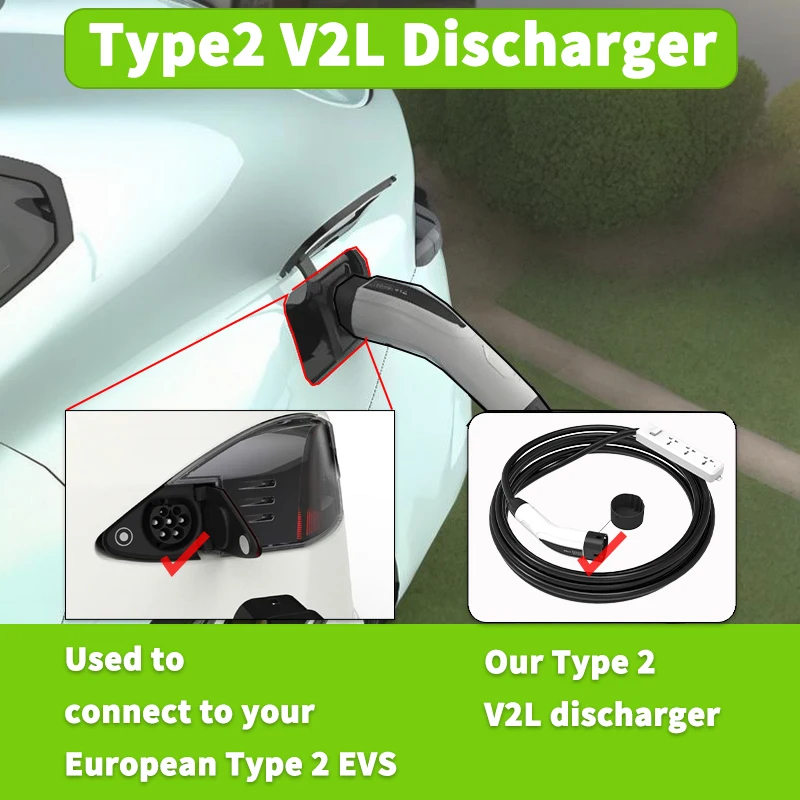 BYD V2Lケーブルアダプター 電気自動車用屋外電源 V2L タイプ2 ディス