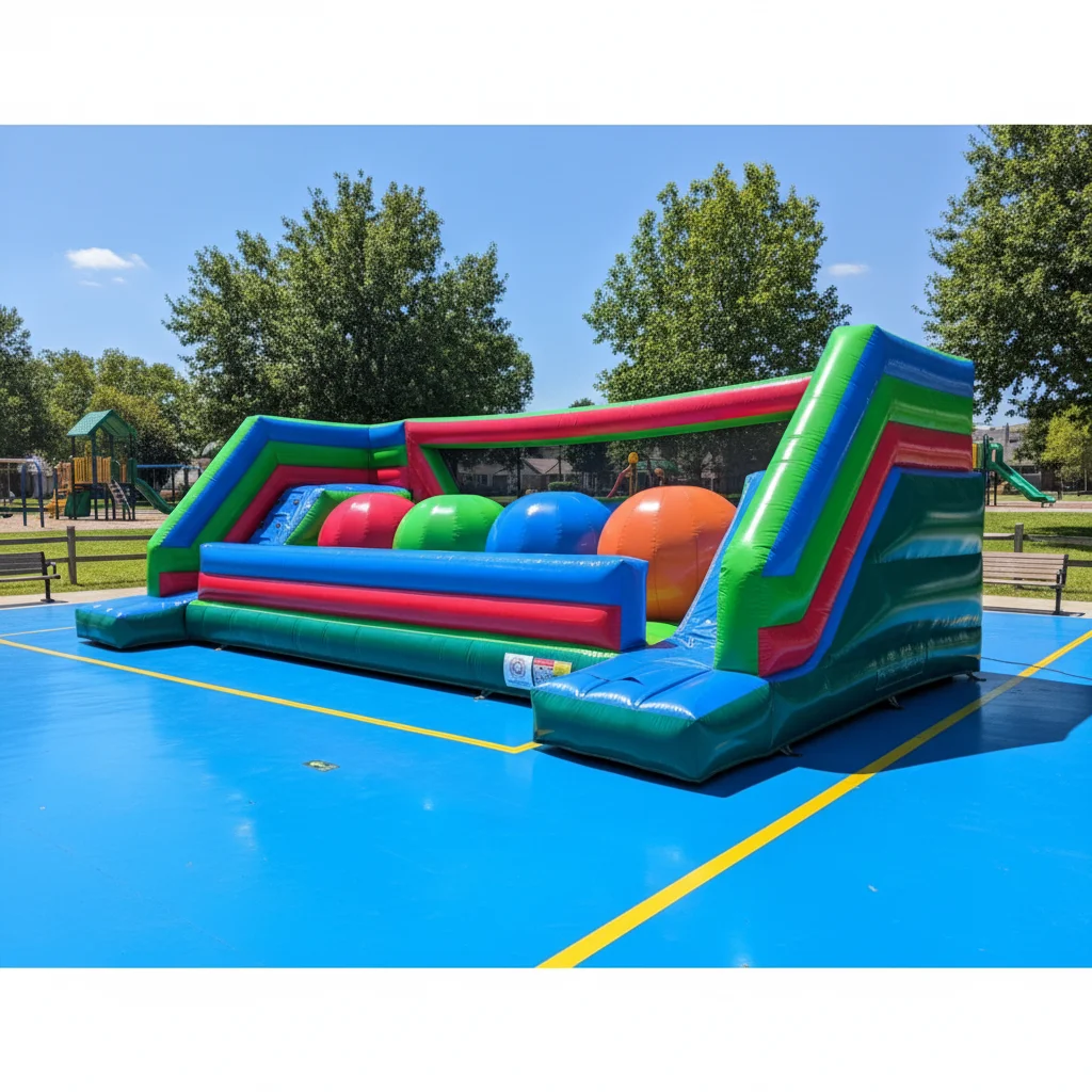 !@Inflatable Obstacle Course Kids Indoor Outdoor Commercial Use PVC Material Guangdong Made Colorful Balls Wipeout Ball Custom